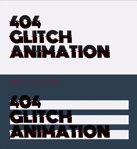 Preview of 404-y glitch animation